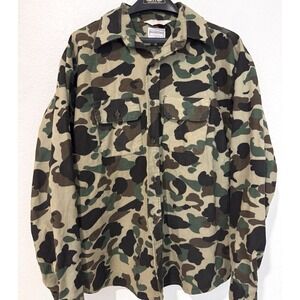 Vintage Five Brother Flannel Shirt Men's XL Chamois Duck Camo Hunting USA